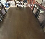 Modern Wooden Dining Table with 6 Chairs – fair condition
